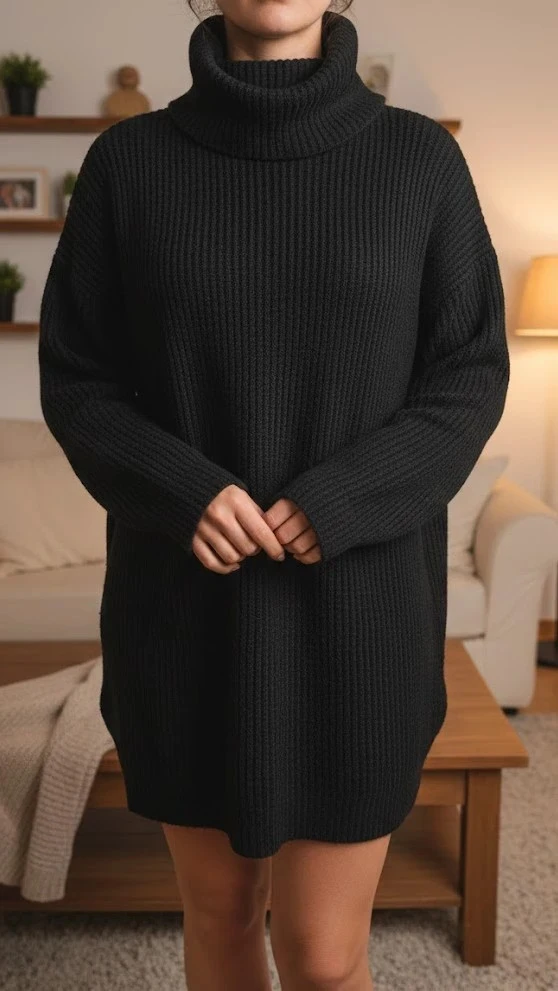 Pull noir marque vintage dressing taille 42 col roulé